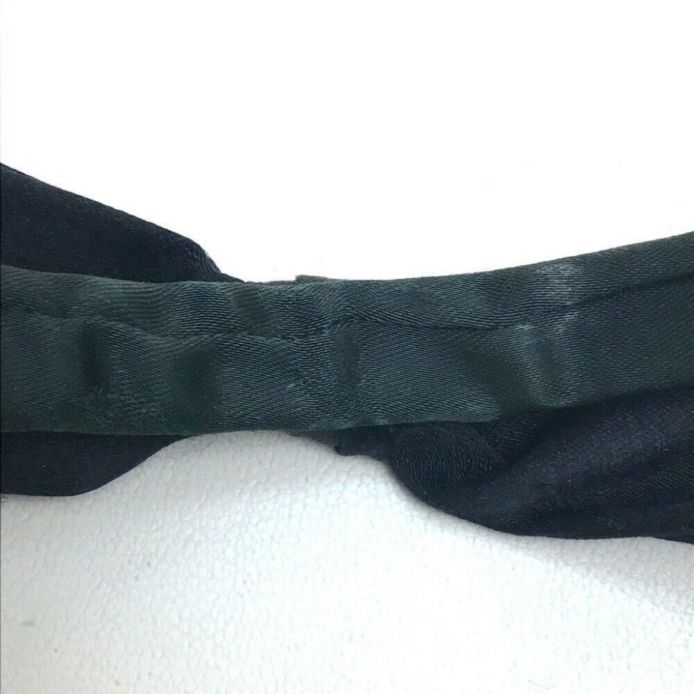 CHANEL Ribbon Hair Accessory Head Band Satin Black x Dark Green - Picture 2 of 10